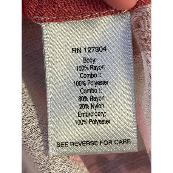 John Mark Embroidered Open Front Cardigan Rust Multi Floral & Leopard Print XL - Picture 6 of 6